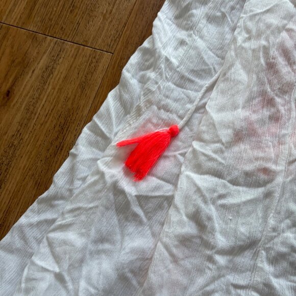 Francesca’s Front Lace Up Stitched Sleeveless Blouse White Multi Size S - Picture 6 of 8